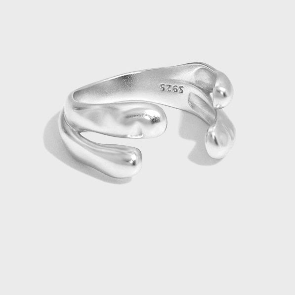 Irregular Texture Design Adjustable Ring