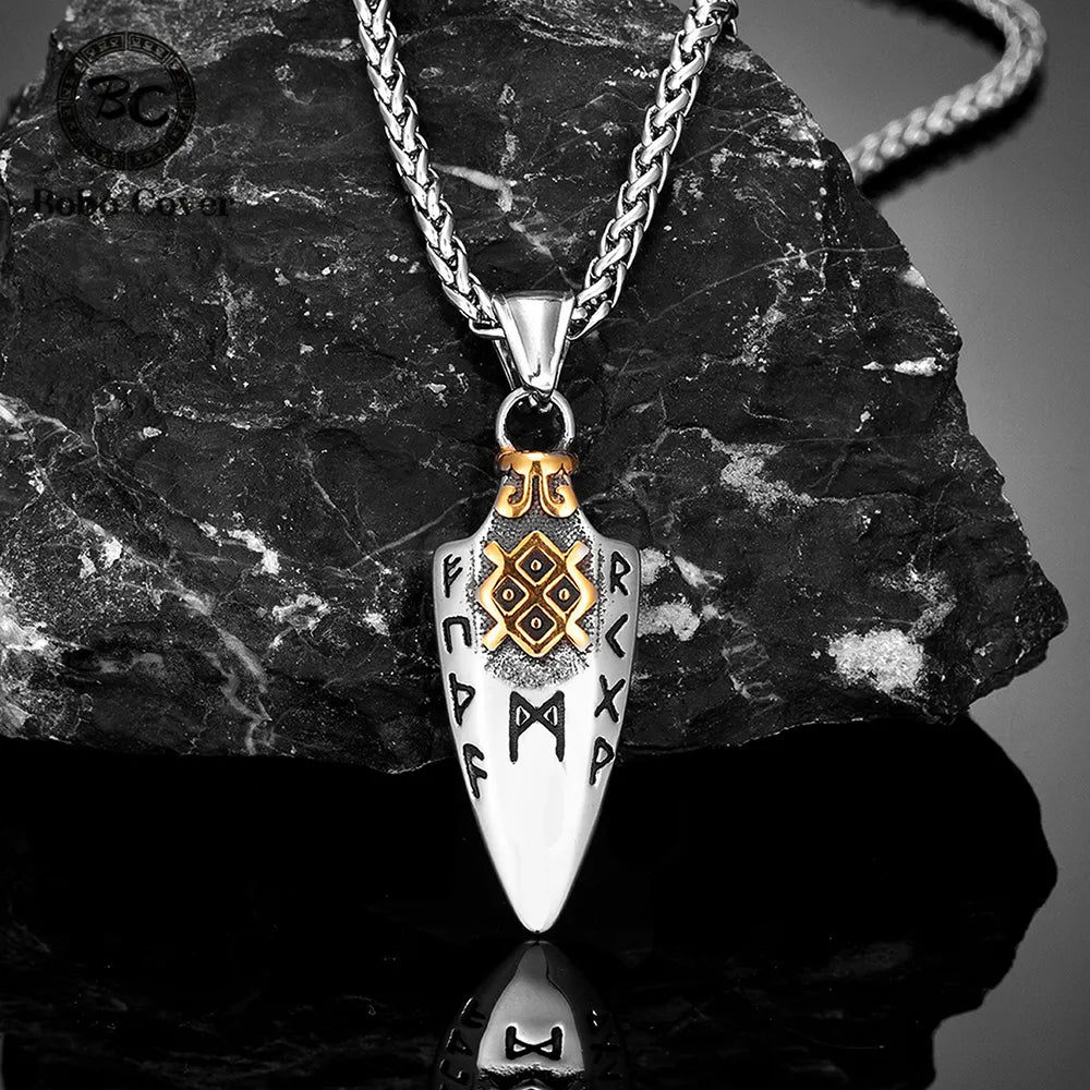 Stainless Steel Arrowhead Vikings Necklace