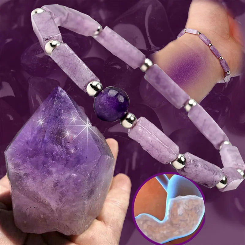 Natural Amethyst Body-purify Slimming Bracelet Stone