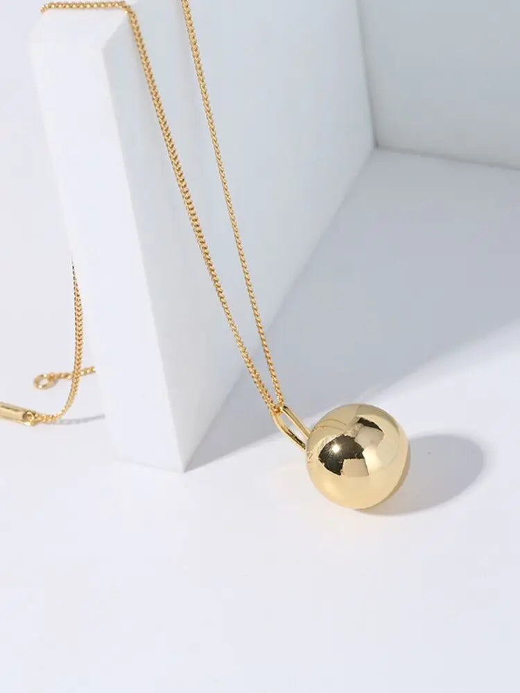 Gold Rush Chunky Ball Pendant Necklace CHECHAY