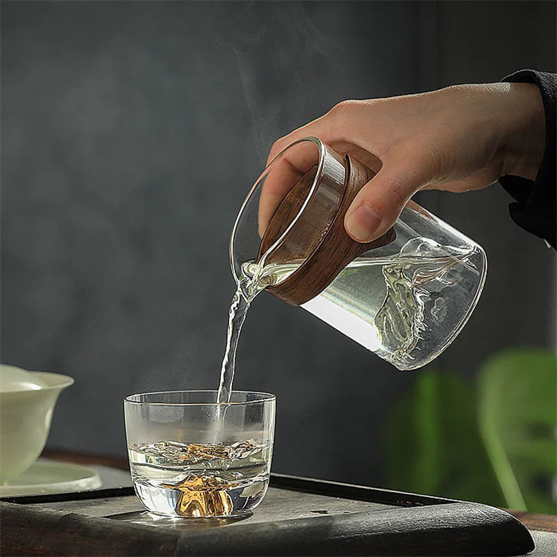 Heat-resistant Glass  Cup With Wooden Handle