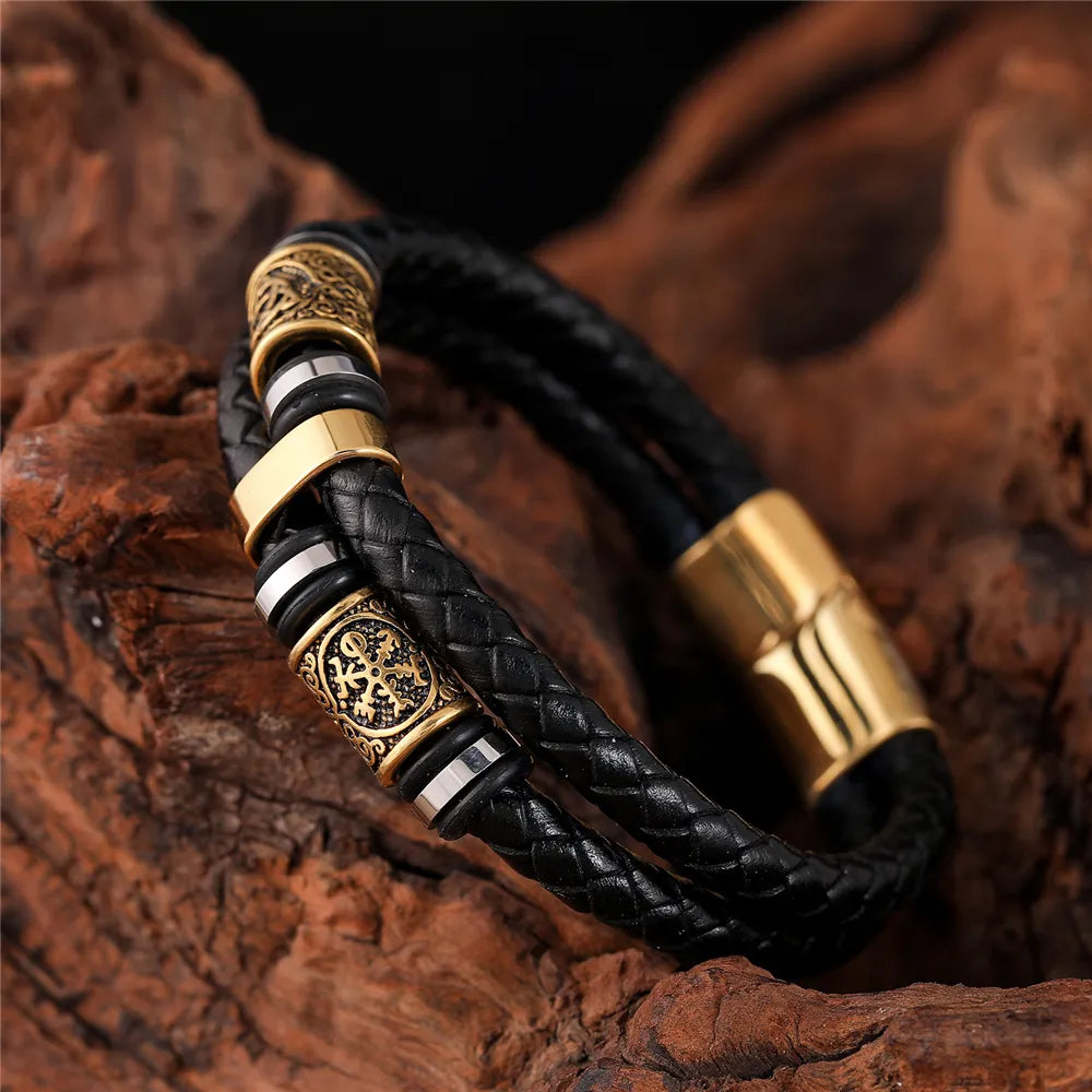 Punk Vikings Style Genuine Leather Bracelet